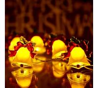 Pineeseatile Christmas String Lights Bell Christmas Lights USB 16ft 50 Beads Warm White Christmas String Lights Bowknot Decorative Christmas Lights Indoor