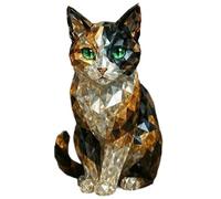 Pineeseatile Crystal Animals, Crystal Cat Figurine, Resin Cat Statue, Animal Sculptures, Realistic Animal Figurines for Home Decor Living Room, Office & Collections