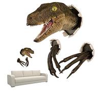 Pineeseatile Dinosaur Bedroom Accessories Dinosaur Head Wall Mount 3D Dinosaur Wall Art Sculpture Wall-Mounted Resin Dinosaur Statue Dinosaur Bedroom Accessories for Home