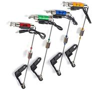 Pineeseatile Fishing Swingers Indicator,Carp Fishing Swingers Illuminated Bite Indicator Fishing Alarm Component With Hard Handle 4Pcs