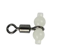 Pineeseatile Fishing Swivel 3 Way Luminous Cross Line Rolling Line Hook Connector Swivel with Glow Beads Small Fishing gear accessories