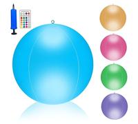 Pineeseatile Floating Pool Lights 13.4 Inch Solar Pond Lights 16 RGB Color Changing Night Light with Remote Control Dimmable Orb Hot Tub Light for Kids up Ball Decor, Solar Pond