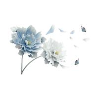 Pineeseatile Floral Stickers Flower Wall Stickers Lotus Wall Sticker 3D Art Decals Mural Art Removable for Bedrooms Home Decor 125x78cm for Daily Use