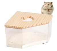 Pineeseatile Gerbil Sand Bath Hamster Sand Bath Acrylic Gerbil Sand Bath Large Room Sun Bath and Digging Hamster Bathroom Save Space Right Angle Hamster Toilet for Mice Lemming Gerbils