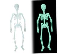 Pineeseatile Glow in the Dark Skeleton 59.06 Inch Halloween Skeleton Life Size Hanging Luminous Full Body for Haunted House Halloween Decorations