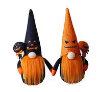 Pineeseatile Halloween Decoration Doll Pumpkin Doll Ornaments Halloween Plush Gnomes Decor 2PCS