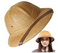 Pineeseatile Hat, Adjustable Anti-bugs Pith Helmet, Portable Pith Helmets for Men, One Size Sun Hats for Men and Women, Summer, Light Coffee,Pith Helmet
