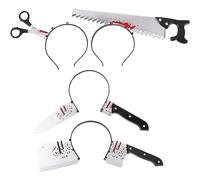 Pineeseatile Knife Headband Scary Halloween Costume Accessories, Horror Headbands Knife On The Head Spooky Halloween Headband Terrifying Halloween Zombie Makeup Props Set
