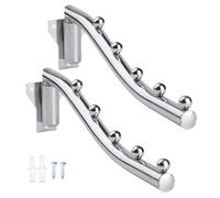 Pineeseatile Laundry Hanger, Wall Mounted Clothes Rack, 2PCS 180° Rotating Laundry Hanger, Polished Metal Room Hanging Rack, Wall Hangers for Clothes Bathroom Bedroom, Room Hanging