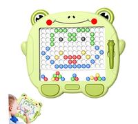 Pineeseatile Magnetic Dot Art, Magnetic Drawing Board Frog Dot Art with Beads Pattern Booklets Pen Doodle Board Educational Toddler Toys for Kids Gifts