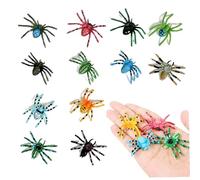 Pineeseatile Plastic Spiders, 12Pcs Animal Figures 1.4x1.8 Realistic Eco-Friendly Plastic Spiders, Small Spider Action Model Animal Toys for Kids Early Educational, Birthday, Realistic Spider