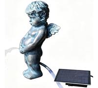 Pineeseatile Pound Spitter, Solar Fountain Spitter, Solar-powered Resin Boy Pond Spitters For Small Ponds, Outdoor Garden Pond Decor (4.7 X 4.3 X 12.2 Inch)