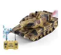 Pineeseatile Remote Control Tank with Realistic Smoke and Shooting, 2.4Ghz RC Tank for Dual Battle, 360° Spin, Lights & Sounds, Tanks Toy for Kids and Adults, Rc That Shoots