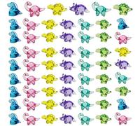 Pineeseatile Small Dinosaur Figures, 62Pcs Mini Dinosaur Figures, Colorful Small For Cupcake Toppers, Animal Toy For Crafts, Diy Miniature Scenes, Birthday Party Favors