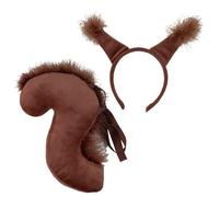 Pineeseatile Squirrel Tail, Squirrel Costume For Women & Girls Furry Animal Costume Includes Ear Headband And Tail Cute Customes For Halloween, Christmas, Stage, Cosplay