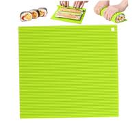 Pineeseatile Sushi Roller,Sushi Mat Food Grade Silicone Sushi Rolling Mat Non Stick Sushi Roller Durable and Reusable Sushi Rolls DIY Sushi Making Kit for Home Kitchen 8.5x7.8'' Grass Green