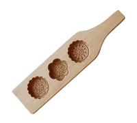 Pineeseatile Traditional Mooncake Mold Set - Brown Wooden Baking Pan for Soap, Candy, Muffins, Cake, Biscuit, Chocolate - L Size