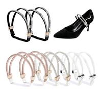 PineHaven 4 Pairs High Heels Shoe Straps,4 Styles Rhinestone Shoe Lace Elastic for High Heels,Detachable Shoes Strap for Sandals Slippers