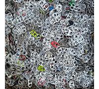 Pinehurst Crafts 5,000 Aluminum Pop Soda Beer Pull Tabs, Bulk Pack - Great for Crafts & Charity Drives by , Silver (with 10% colored)