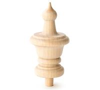 Pinehurst Crafts Wooden Finials, Wood Finials Work Great as Toppers, DIY Décor, and for Furniture Making, 3-1/2 Inch Tall with 3/8 Inch Tenon, Pack of 4
