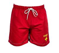Pinelands Dissolving Swim Shorts Lifeguard Stag Do Prank Set Joke Bachelor Party Red (Large - 34 inch Elasticated Waist)