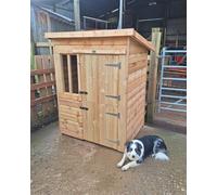 Pinelap Outdoor Animal Shelter Fully T&G 4FT x 4FT Kennel for Dogs Cats Goats Ducks Chickens Thick 12mm Cladding Wooden