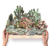PINELIFE Paper Pop Up Cards 3D Desert Plants Popup Greeting Cards with Envelope & Note Card, Men Women's Gift for Birthday, Holiday Decorations, Desert Garden
