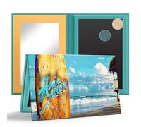 Pinelife DIY Magnetic Makeup Palette Empty Eyeshadow Lipstick Palette with Mirror 3D Tactile Surface Paper Makeup Organizer (Summer Day)