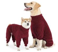 Pinellia Winter Coat - Warm Fleece Dog Jacket, Windproof Pullover Jumpsuit, Full Body Pajamas Onesie - Cold Weather Clothes for Medium Large Dog (3Xlarge, Red)