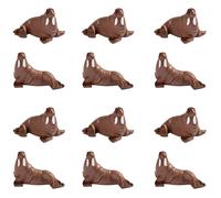 Pinenjoy 12 Pcs Mini Walrus Figurine Miniature Miniature Elephant Seal Figures Ocean Animal Cake Toppers for DIY Fairy Garden Moss Landscape Aquarium Birthday Easter Crafts