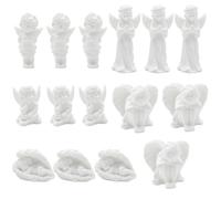 Pinenjoy 15Pcs Mini Cherub Figurines White Resin Guardian Angel Statues | for DIY Fairy Garden Shelf Mantel Desk Tabletop Home Office Party Decoration