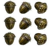 Pinenjoy 16Pcs Bronze Acorn Shaped Bells Vintage Pinecone Jingle Bells 1.2inch Metal Craft Bell for Christmas Party Home Ornament DIY Pet Collar Decorative Pendant
