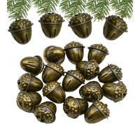 Pinenjoy 50Pcs Christmas Acorn Jingle Bells 1.2inch Vintage Bronze Bells