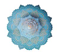 Pinenjoy Large Mandala Wall Decal Blue Lotus Flower Wall Sticker Removable Indian Namaste Vinyl Wall Art Mural 18.5x18.5inch for Yoga Meditation Living Room Bedroom TV Sofa Background Decors