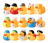 Pinenuts Rubber Ducks Bath Toy, 15 Pcs Novelty Bath Ducks Mini Float Duck Squeaky Bath Duckies Cute Bath Duck Toys Ducking Child Bath Toys Car Decoration Party Supplies for Children Age 14+