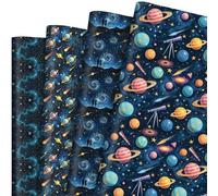 Pineraap 12 Sheets Galaxy Telescope Wrapping Paper, Starry Sky Gift Wrap Folded Flat Blue Space Craft Paper for Astronomy Lovers Birthday Party Baby Shower Present Packing, 19.7 x 27.6 Inch