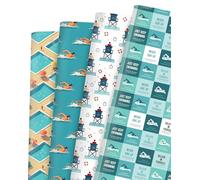 Pineraap 12 Sheets Swimming Wrapping Paper, Motivational Gift Wrap for Swimmers, Believe in Yourself Design, Folded Flat Swim Art Paper for Swim Meets, Birthdays, Celebrations, 19.7 x 27.6 Inch