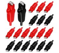 Pineraap 20 PCS 20A Insulated Alligator Clips Electrical Battery Alligator Clamps PVC Sheathed Crocodile Clips Spring Loaded Electric Test Testing Clips for Electronics Projects, Test Leads Connection