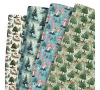 Pineraap Forest Wrapping Paper 12 Sheets Magic Forest Mushroom Wrapping Paper for Nature Lovers Birthday Baby Shower 20 x 28 Inch