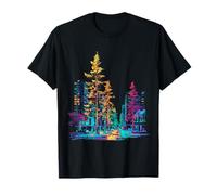 Pines Colorful Architecture Nature Lover Artwork T-Shirt
