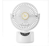 PineSailo 12000mAh 25-40H Working Portable Camping Fan with LED Light, 18Db Quiet Motor Battery Operated Auto Oscillating Personal Desk Fans With Digital Display for Office Travel Bedroom (White)