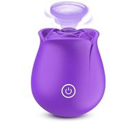 PineSailo Rose Vibrators for Woman, Adult Sex Toys with 10 Vibrating Sucking Nipple Clitoral Stimulator Vibrator, Waterproof Sex Toys4couples Men & Women Suction Vibrater Dildo Sex Toy (Purple)