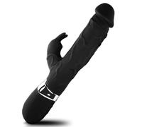 PineSailo Thicker Huge Rabbit Vibrator Sex Toys, More Powerful 3.0 Motor Vibrators for Clitoral G-spot Stimulator,Waterproof Flexible Silicone Adult Sex Toy for Women 7 Modes Couples (Black)