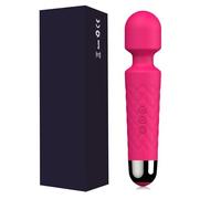 PineSailo Wand Vibrator Sex Toy for Women, 20 Modes Powerful Flexible Massager, Quiet Waterproof Handheld Vibrators for G Spot Clitoris Stimulation, Anal Dildo Adult Sex Toys for Couples (Rose Red)