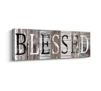 Pinetree Art Blessed Sign Canvas Wall Art Decor Inspirational Motto Canvas Prints (With Solid Wood Inner Frame) (Blessed, 6 x 17 inch)