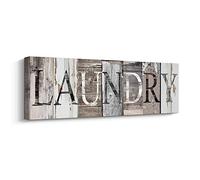 Pinetree Art Laundry Sign Room Decor Canvas Wall Art Prints for rooms with Solid Wood Inner Frame, (Laundry, 23.6 x 7.9 inch)