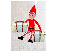 PineTree Studio CHRISTMAS NAUGHTY ELF FOR THE SHELF ACCESSORIES PROPS WELCOME HOME SUITCASE X 2