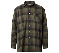 Pinewood Wildmark Flannel Shirt Men, Brushed Cotton Checked Overshirt, Soft Feel and Classic Fit, Durable Outdoor-Casual Layer Green/Black