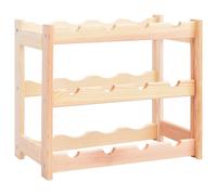 Pinewood Wine Rack for 12 Bottles Storage Bottle Holder Cabinet vidaXL