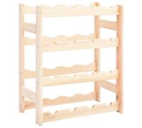 Pinewood Wine Rack for 16 Bottles Storage Bottle Holder Cabinet vidaXL